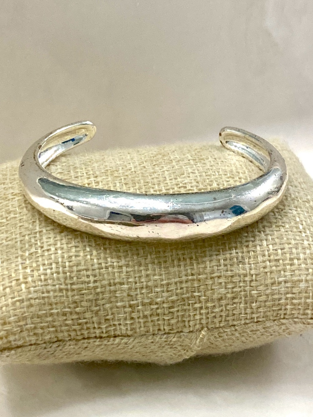 Chloe + Isabel Silver Tone Sculptural Cuff Bracelet Signed c+i Modernist Chunky